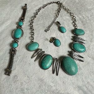 Turquoise Necklace, Bracelet, & Earrings ( personal collection)